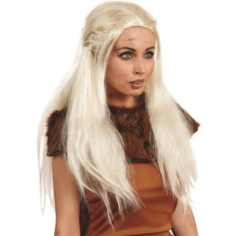 White-blonde dragon queen wig