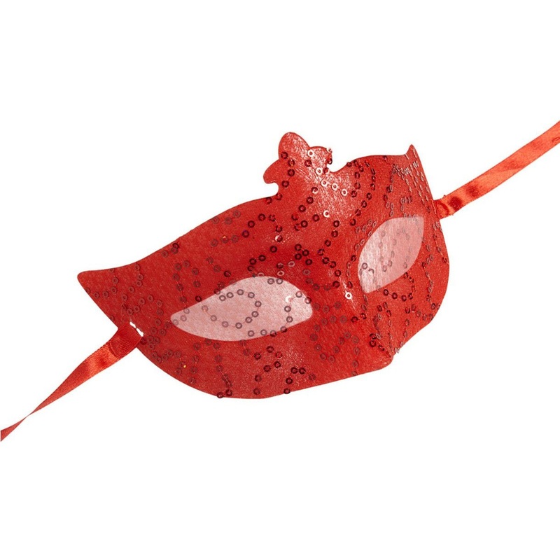 Chic eye mask with sequins red
