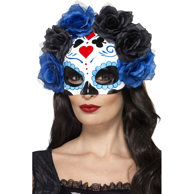 Day of the dead sugar skull mask for women