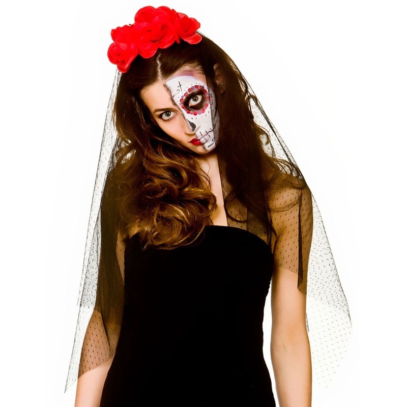 Day of the Dead Veil with Roses