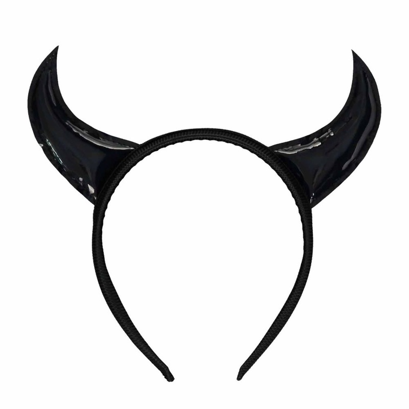 Devilish horns headband black