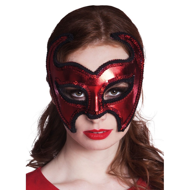 Eye mask she-devil shimmer red