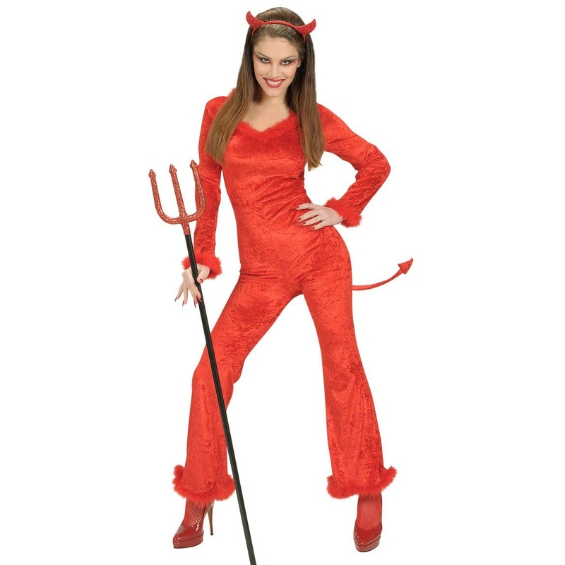 Flame red devil costume women S