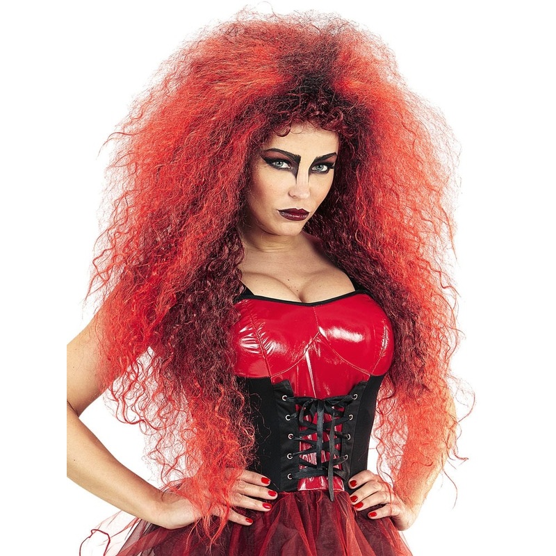 Gigantic red devil wig
