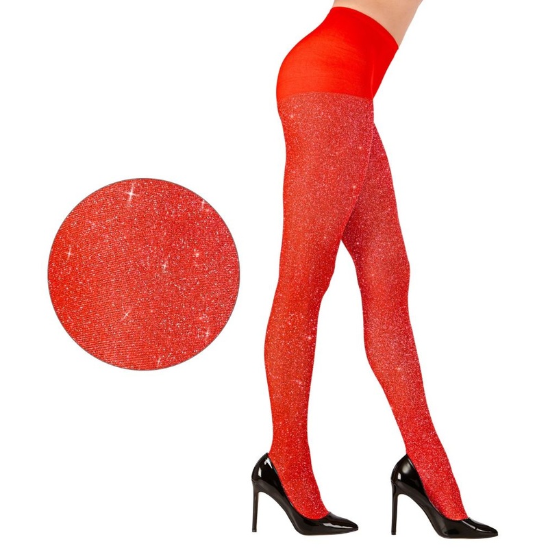 Glitter tights red 40 DEN