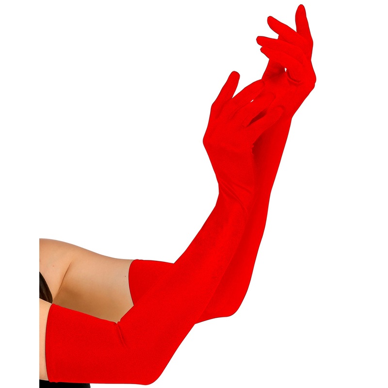 Long gloves for women in red