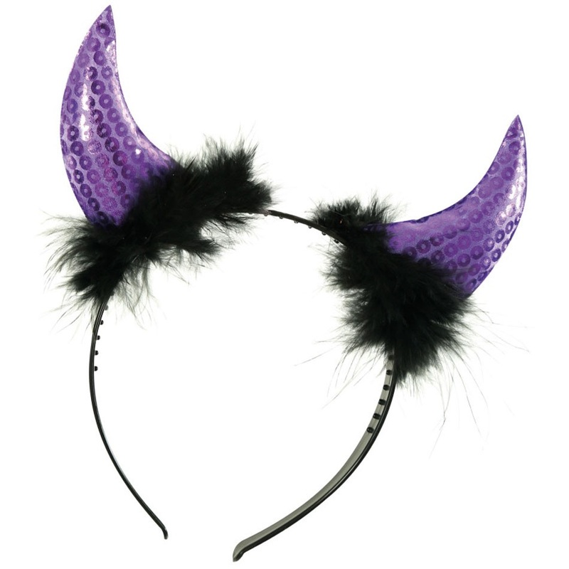 Purple devil horns sequins