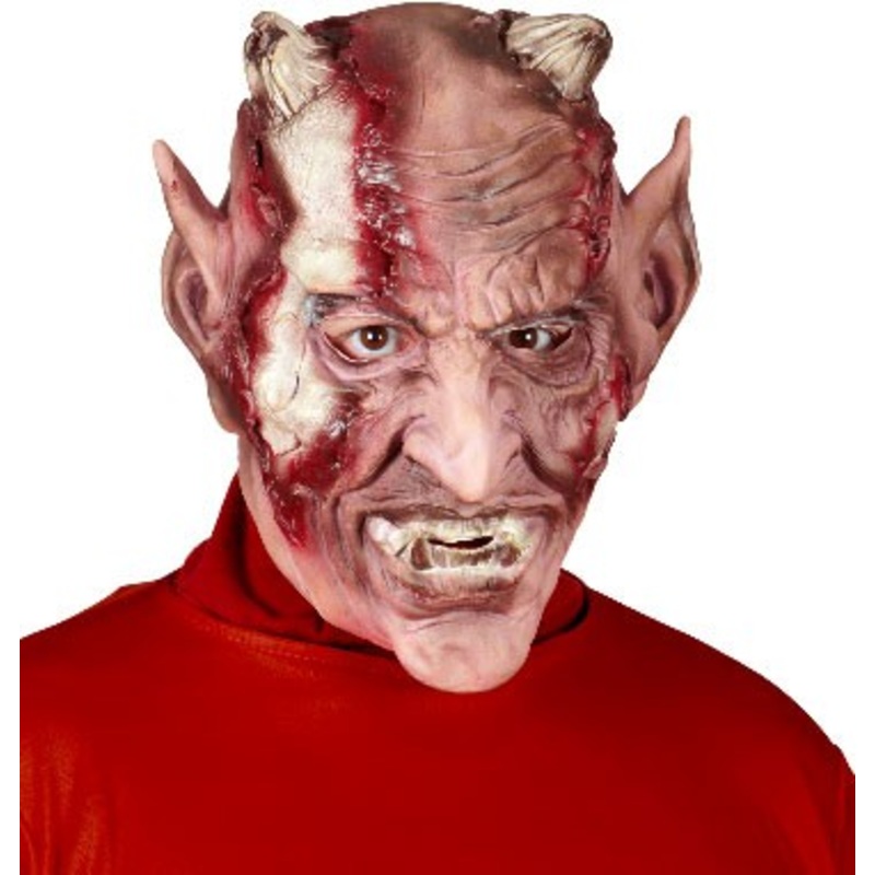 Ugly devil mask horror devil bloody horns