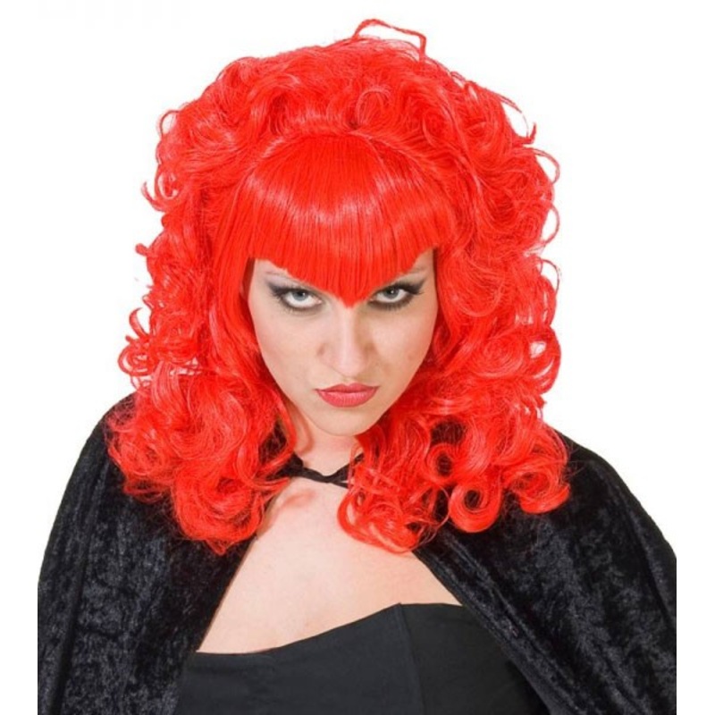 Wig red bangs curls she-devil