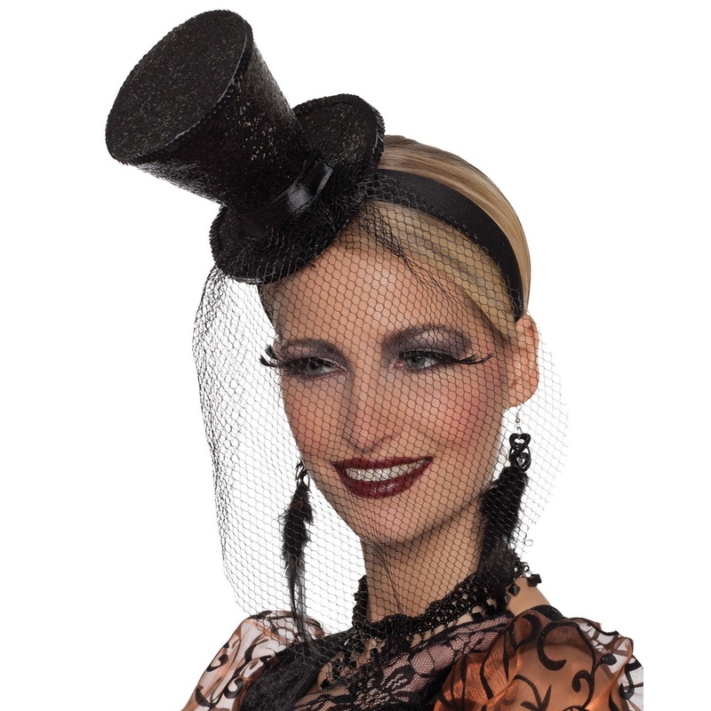 Black glitter cylinder on headband