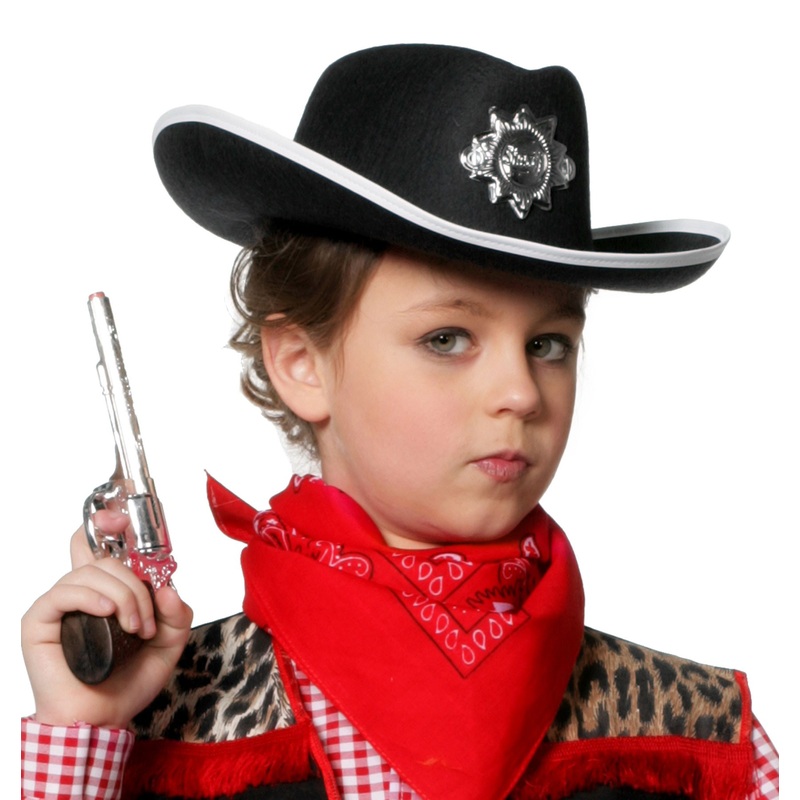 Black sheriff hat for kids