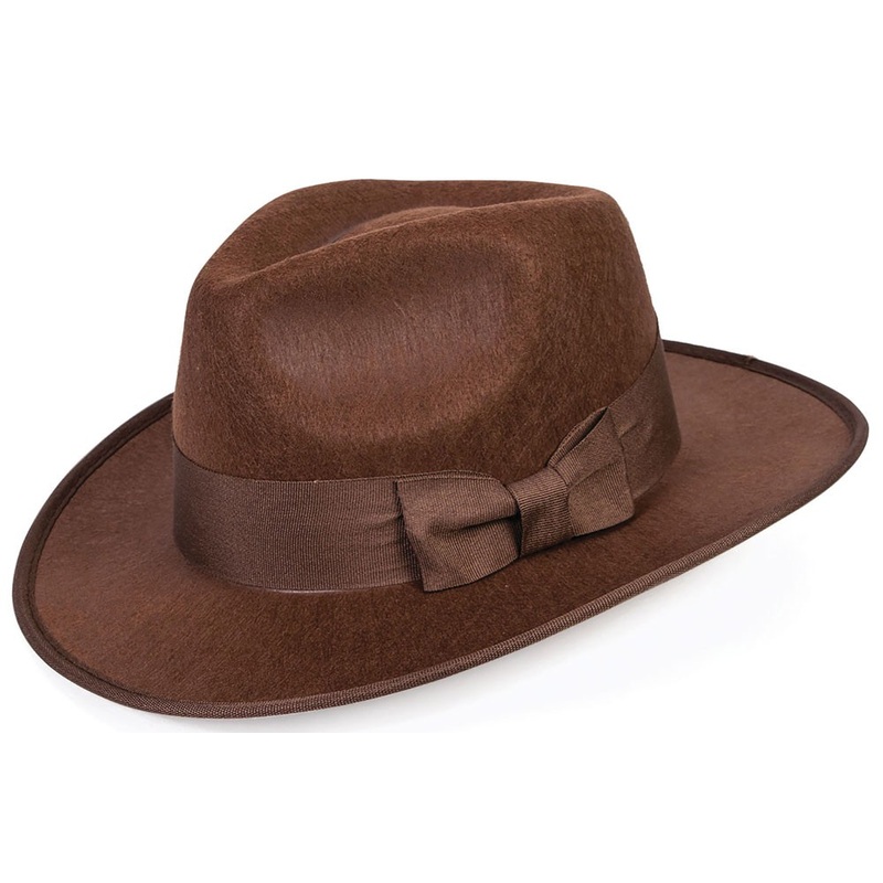 Brown adventurer hat