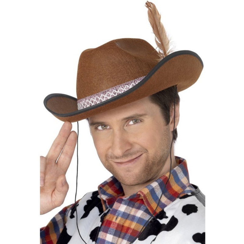 Brown felt cowboy hat