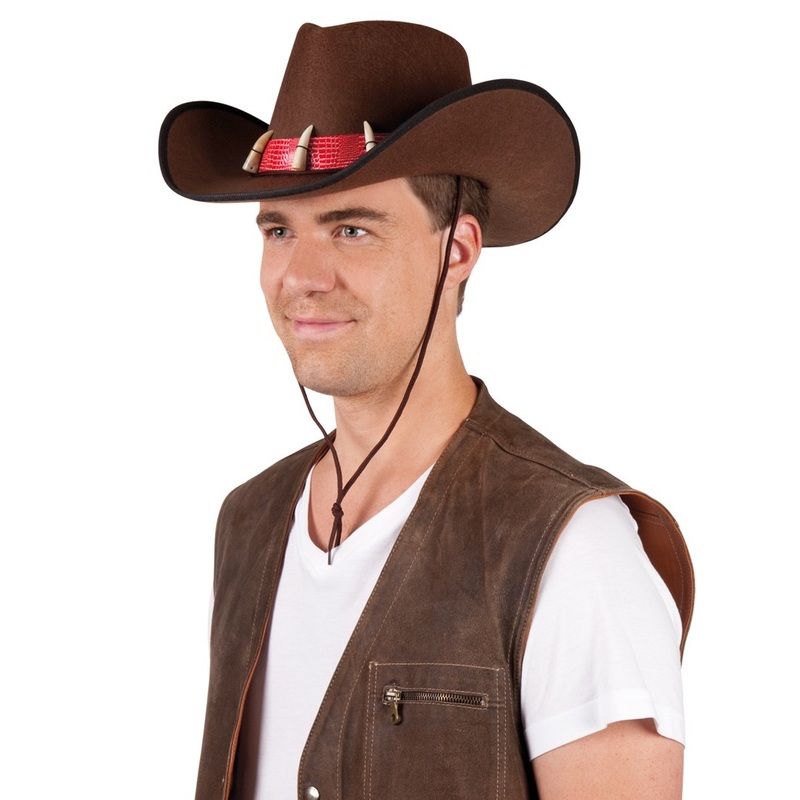 Brown outback cowboy hat