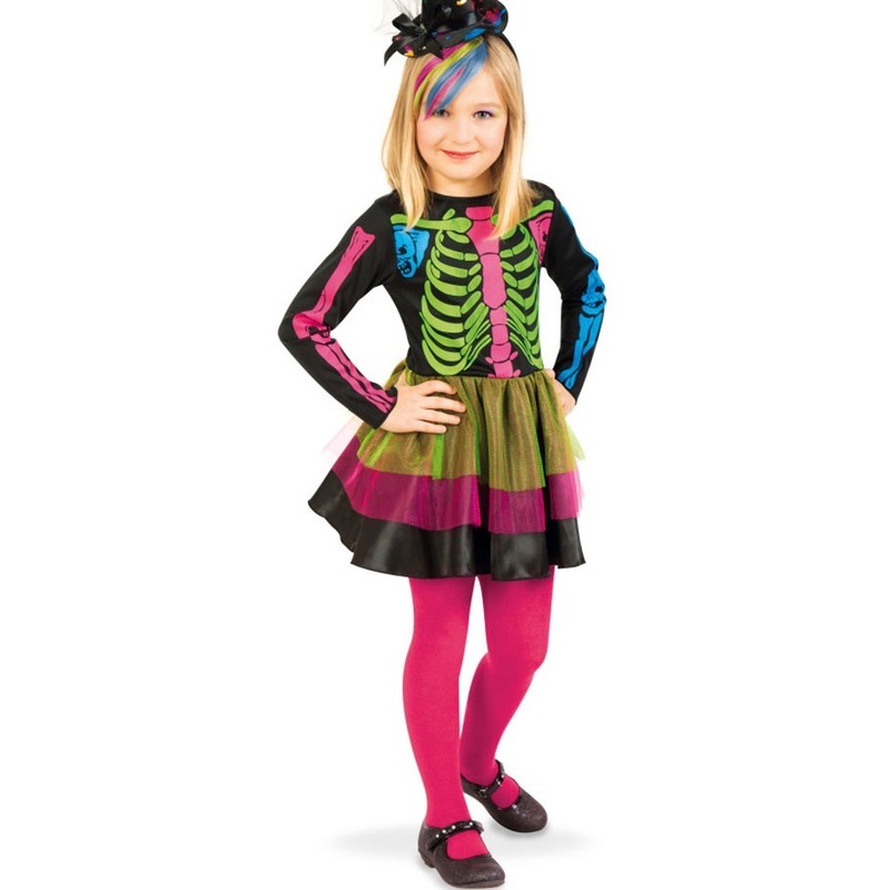 Creepy bone queen child costume 128