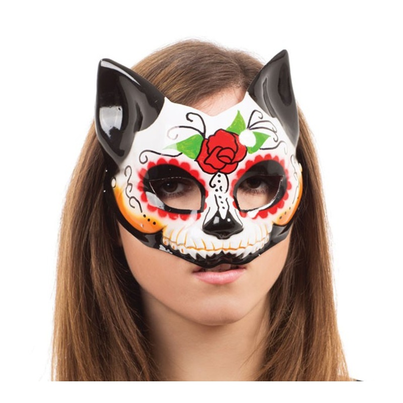 Dia De Los Muertos Cat Mask