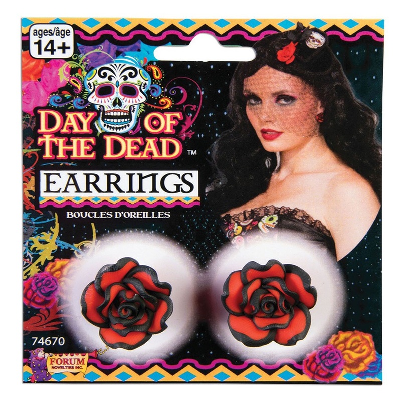 Dia De Los Muertos Rose Earrings