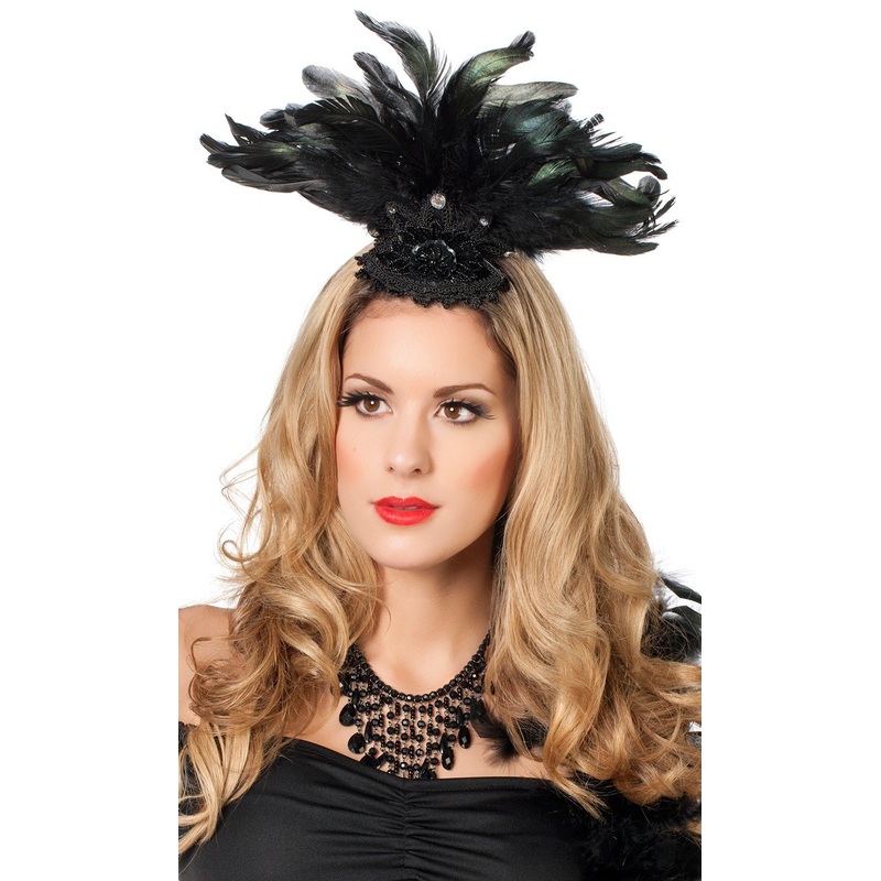 Elegant black feather comb