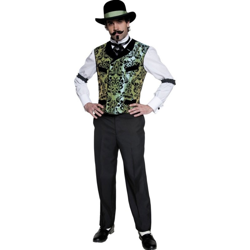 Elegant saloon dandy mens costume