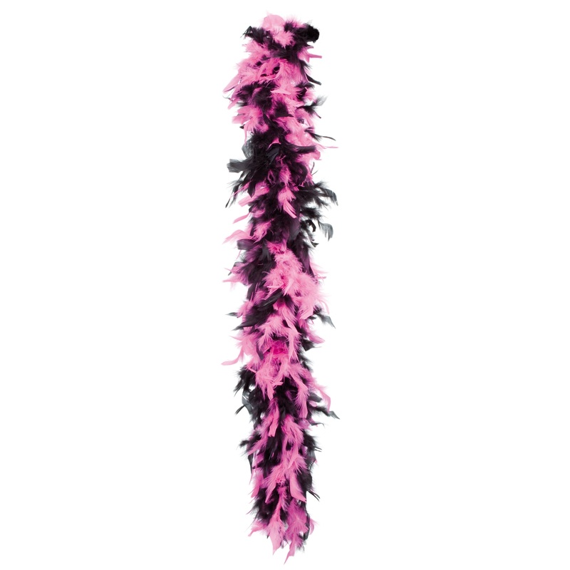 Feather boa pink black dance halloween ball
