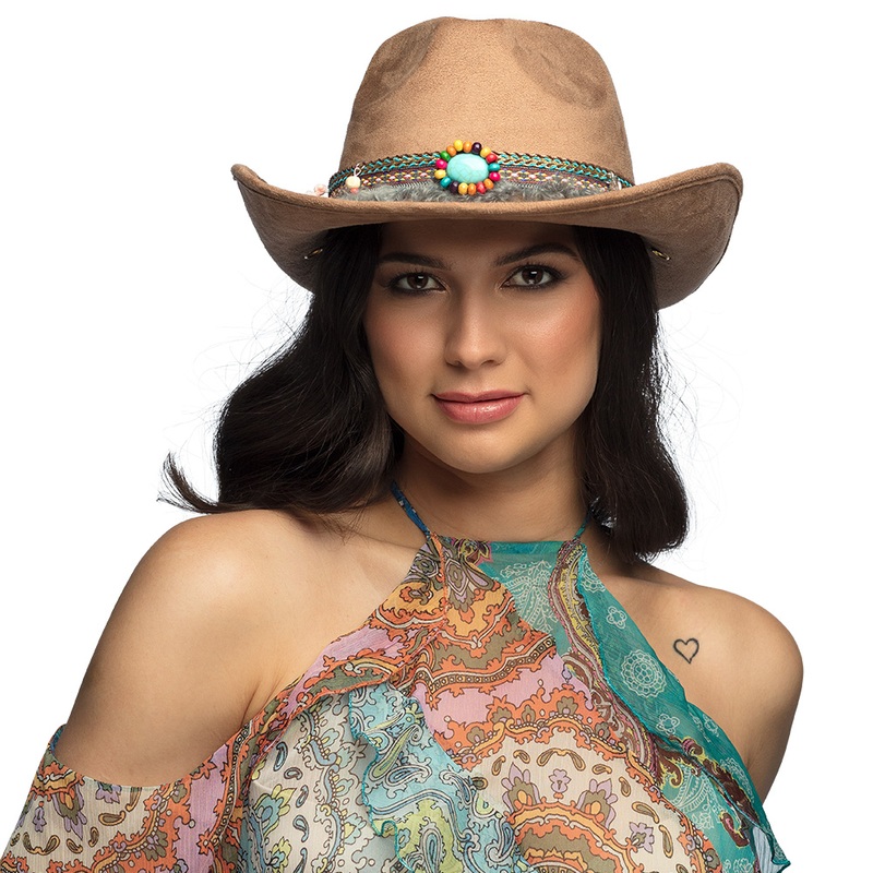 Festival cowboy hat in brown unisex