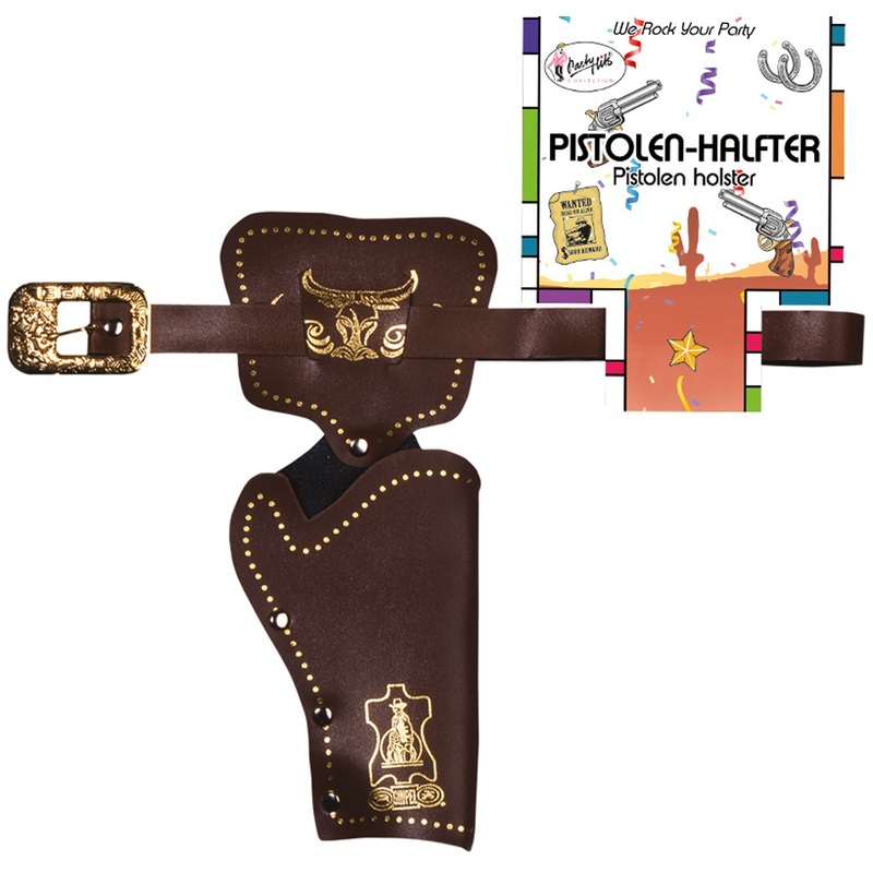 Gun holster cowboy brown-gold