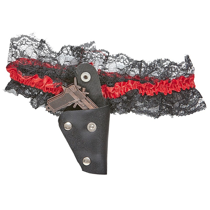Lacy garter with mini gun