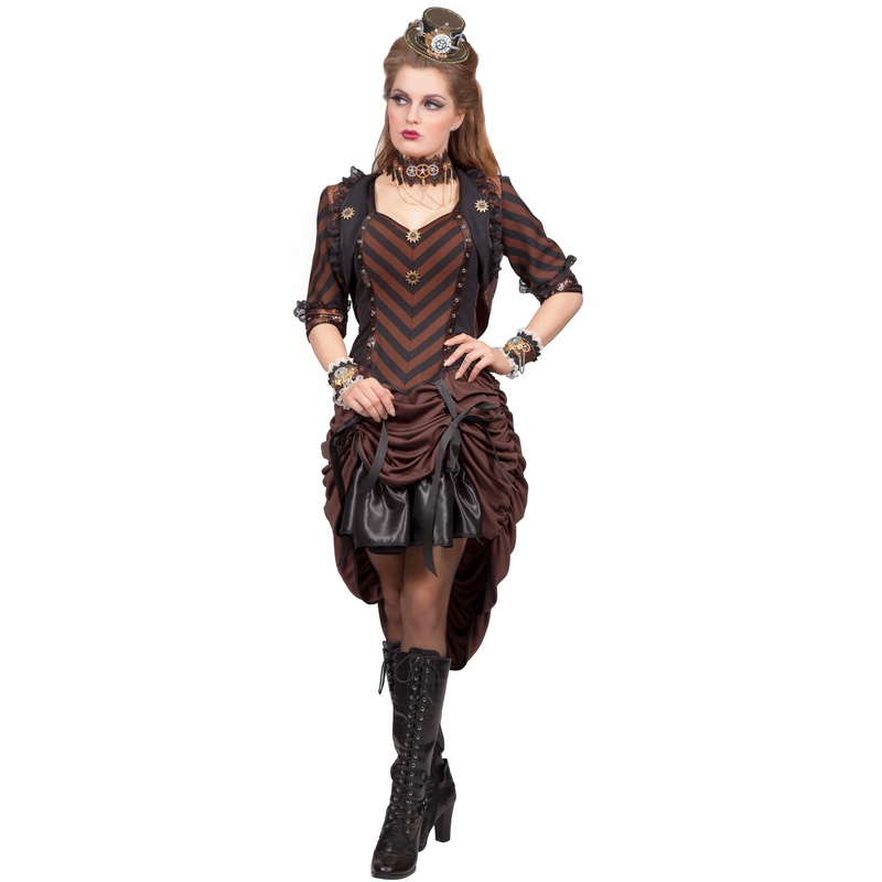 Ruched steampunk girl dress 36