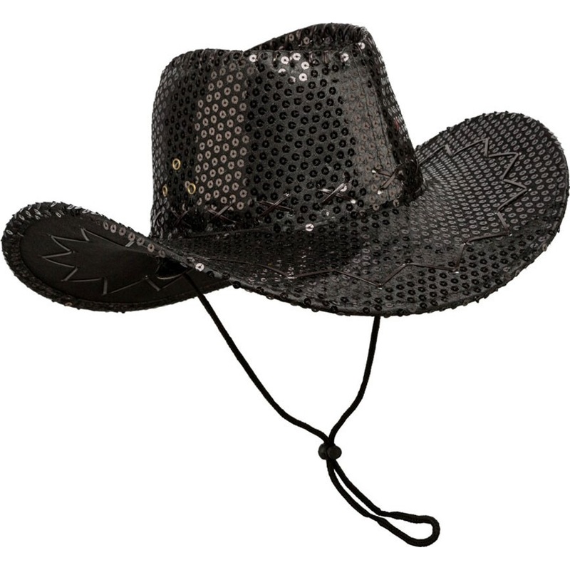 Sequin cowboy hat black