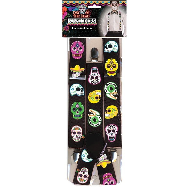 Sugar Skull Day of the Dead Suspenders