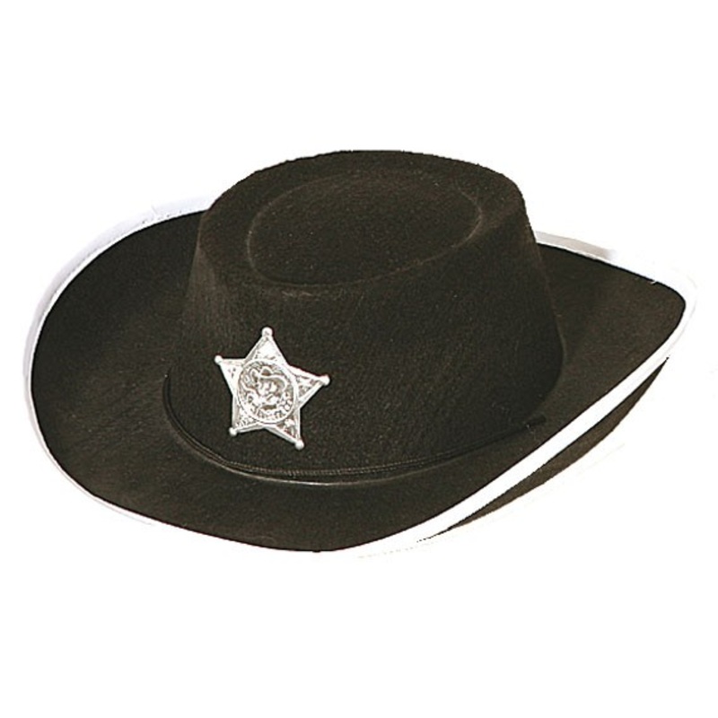 Western sheriff hat for kids black