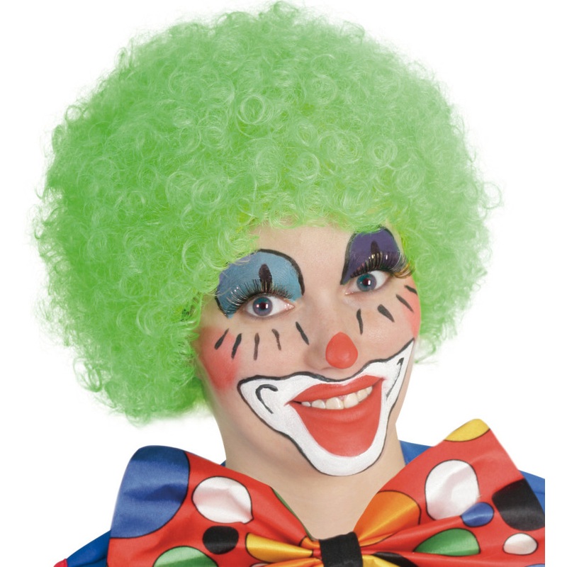 Afro clown wig green