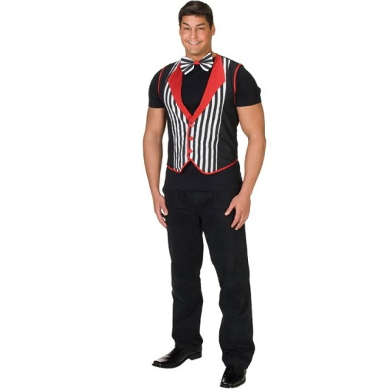 Black white butler vest 48