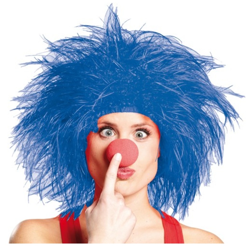 Blue Struwwelpeter clown wig