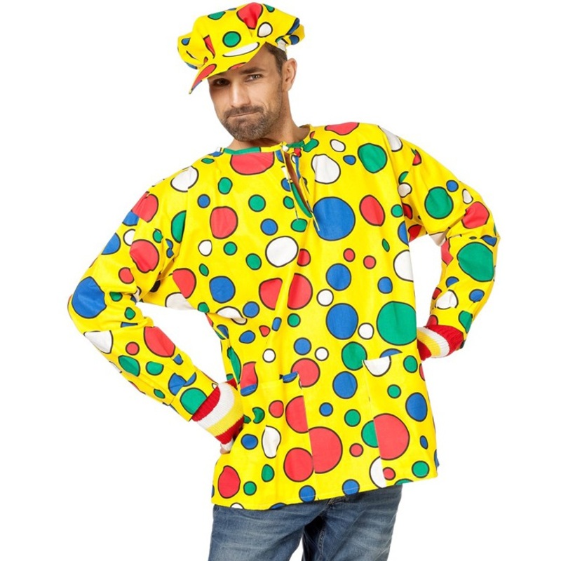 Clown shirt with dots yellow M
