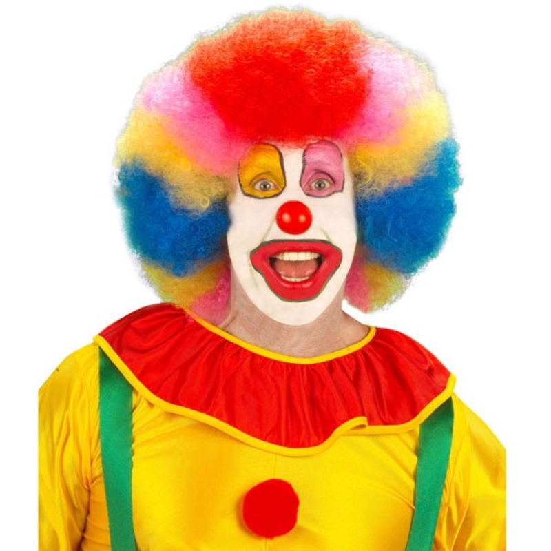 Colorful afro clown wig
