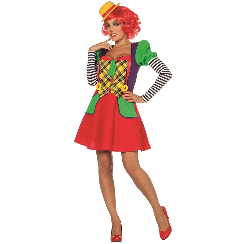 Colorful circus clown Alessandra costume 34
