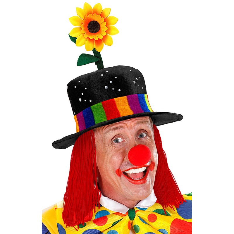 Crazy clown hat with hair for adults