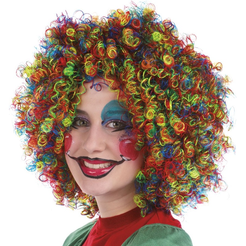 Curly hair wig multicolored