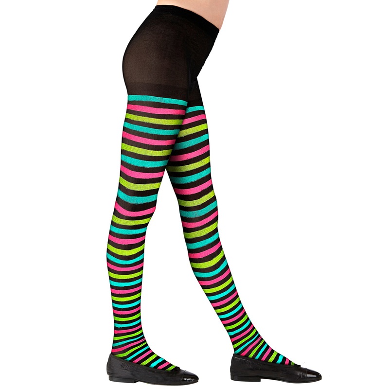 Girls' colorful striped tights
