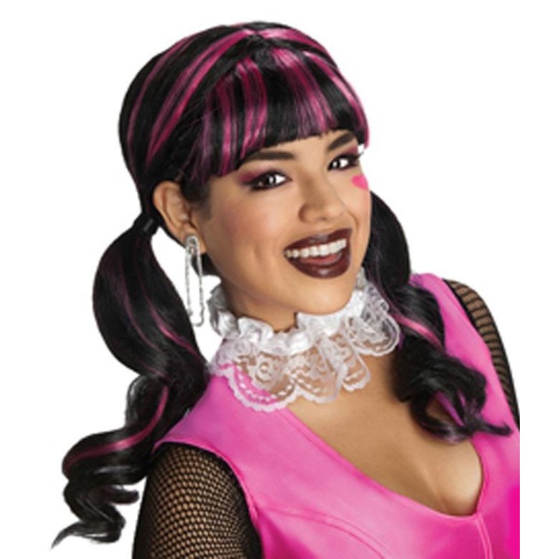 Halloween wig Draculaura Monster High Black Pink