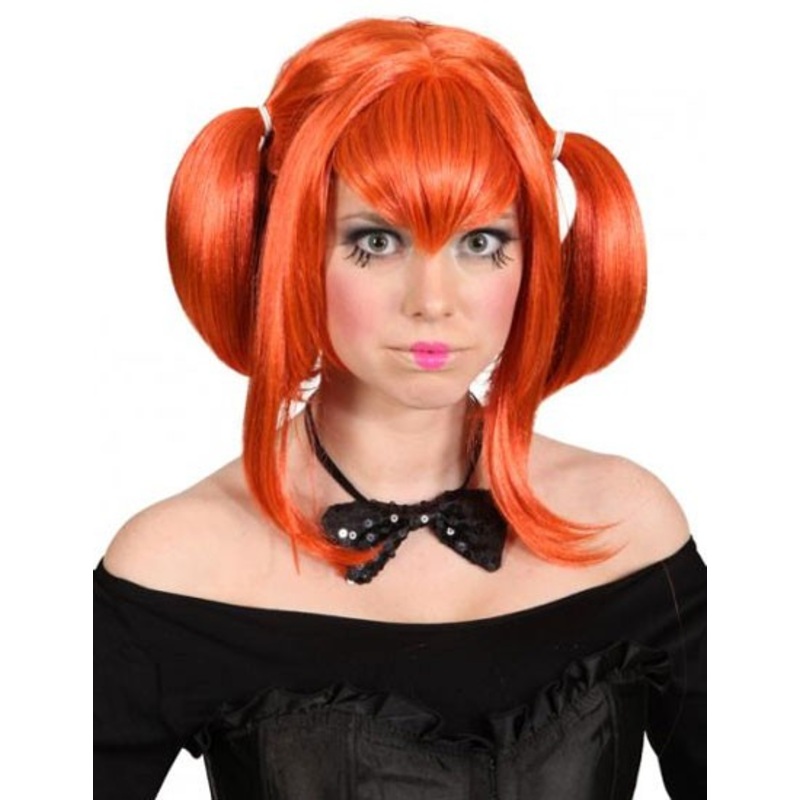 Manga long hair wig in orange