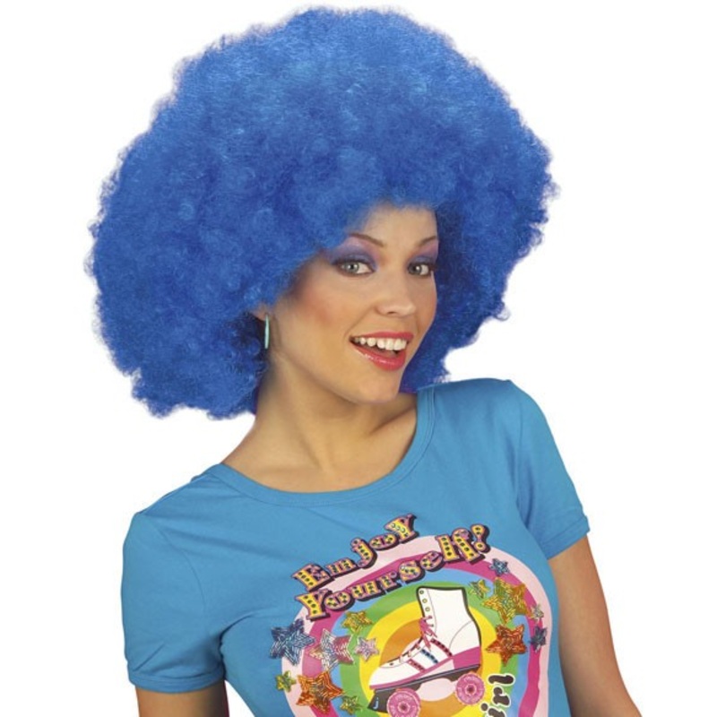 Neon blue Ivana Afro wig