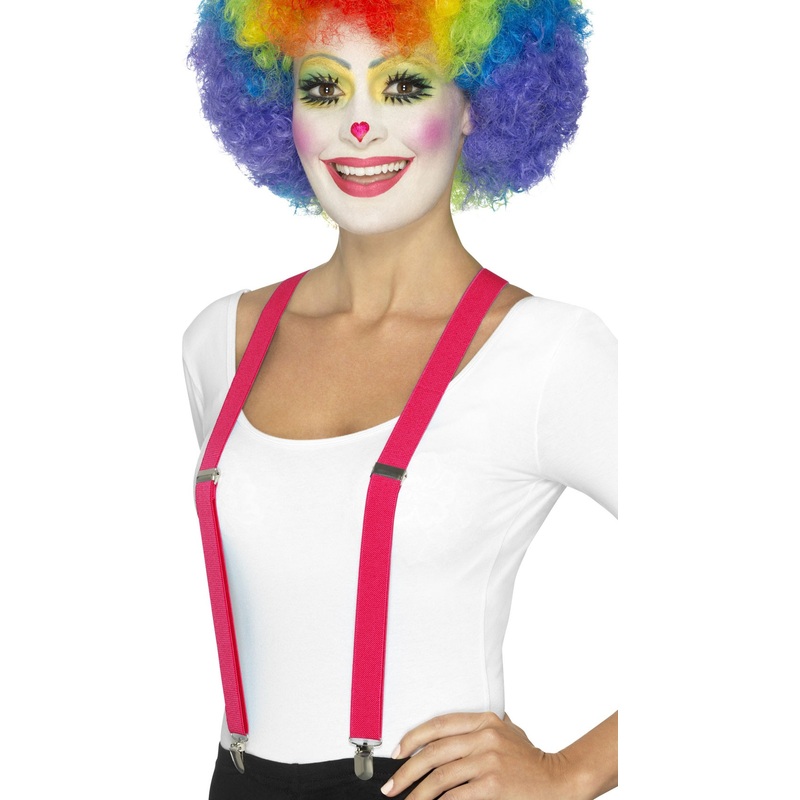 Pink clown suspenders