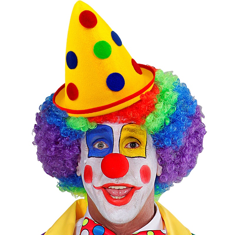 Polka dot felt clown hat for men