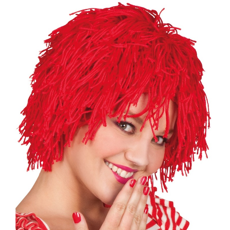Red fringe wig
