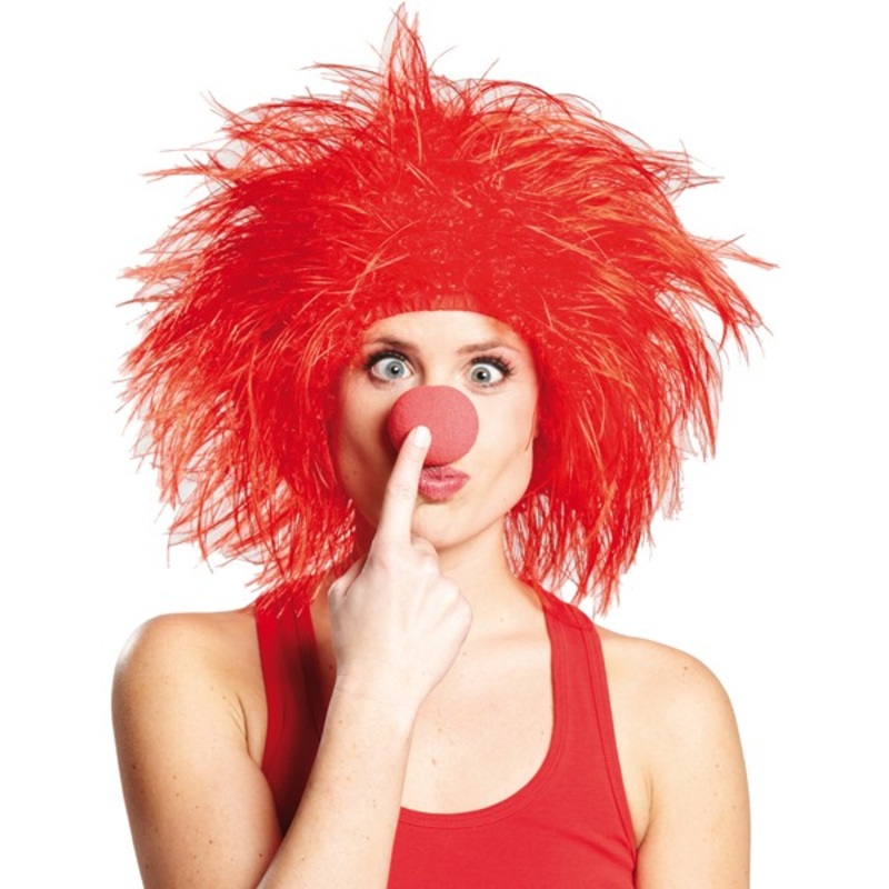 Red shaggy wig
