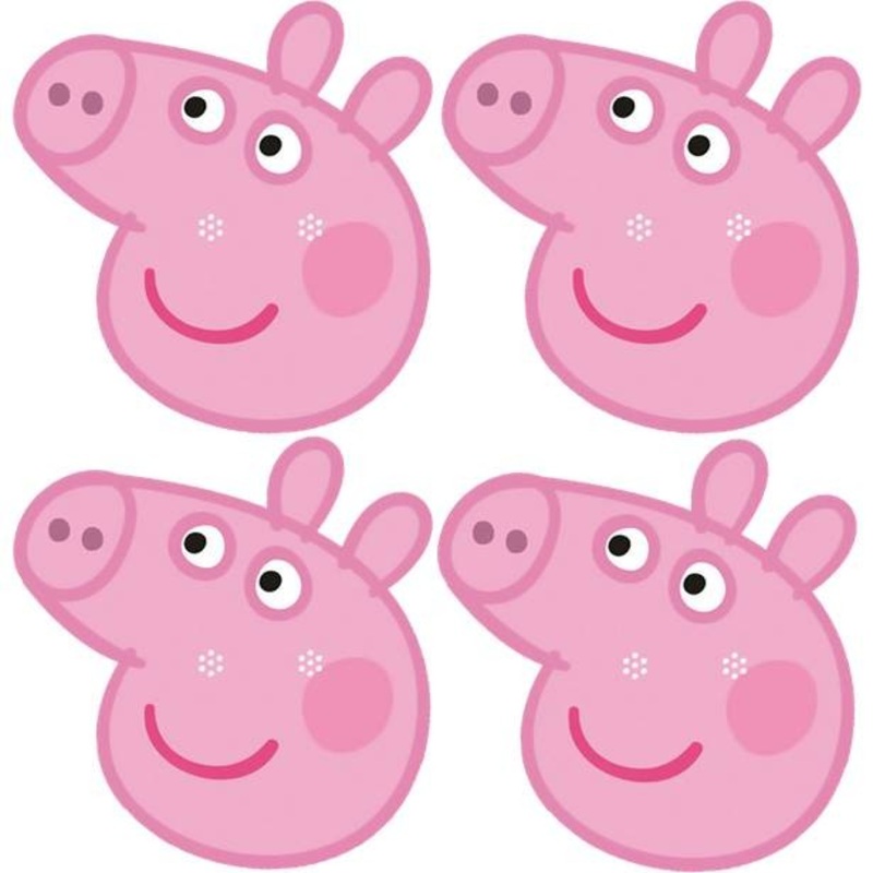 6 Peppa Pig paper masks for children
