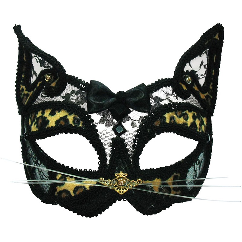 Black gold cat mask