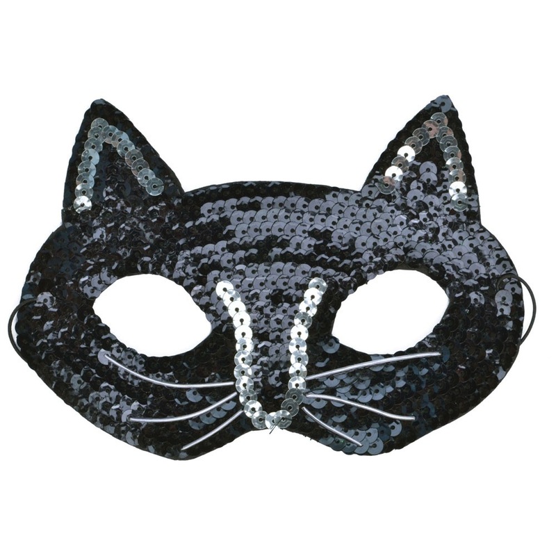 Black sequin cat mask